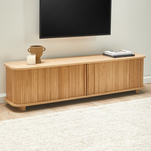 170CM VINCENT TAMBOUR OAK WOOD TV UNIT
