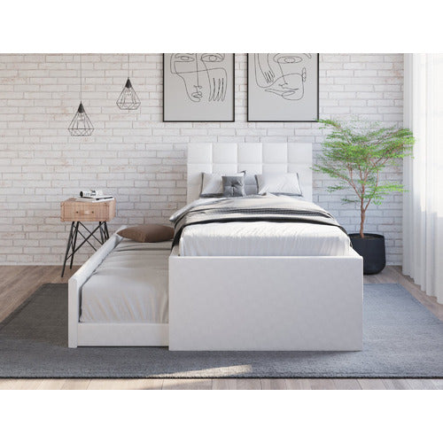 RAWSON & CO LANDA FAUX LEATHER KING SINGLE BED WITH TRUNDLE
