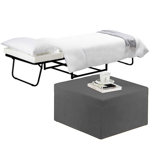 DECOR TRADERS FOLDLUX CONVERTIBLE OTTOMAN SOFA BED WITH SLIPCOVER