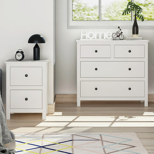 YORK STREET 2 PIECE FRANCO CHEST OF DRAWERS & BEDSIDE TABLE SET