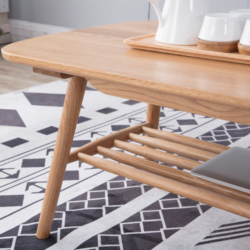 OSCAR OAK COFFEE TABLE WITH SHELF