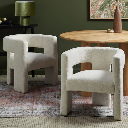 POMAIRE 3 LEGGED BOUCLE OCCASIONAL CHAIR