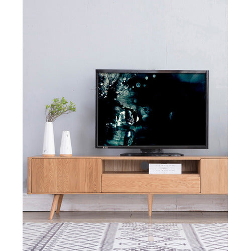 200CM EDEN SOLID AMERICAN OAK TV UNIT