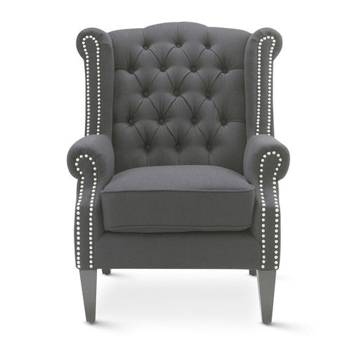 HYDE PARK HOME CHARCOAL DUKE WINGBACK ARMCHAIR