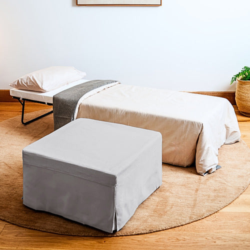 DECOR TRADERS FOLDLUX CONVERTIBLE OTTOMAN SOFA BED WITH SLIPCOVER