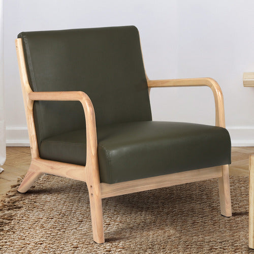 LIVING FUSION KAMDEN FAUX LEATHER ARMCHAIR