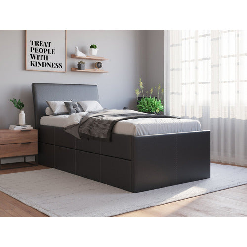 RAWSON & CO VIVIAN KING SINGLE FAUX LEATHER TRUNDLE BED