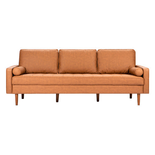 TAN STOCKHOLM FAUX LEATHER SOFA