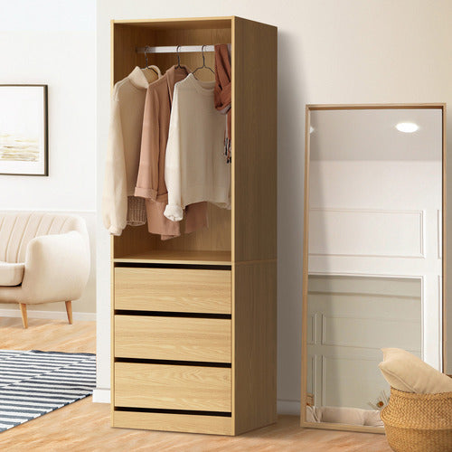 LIVING FUSION NATURAL CASSANDRA 3 DRAWER WARDROBE