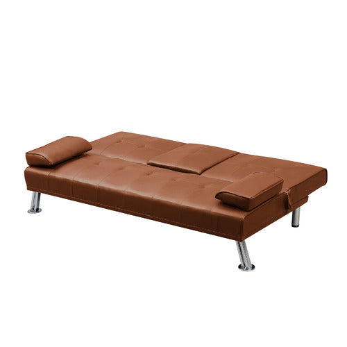 OAKLEIGH HOME CLAUDE 3 SEATER FAUX LEATHER FUTON SOFA BED