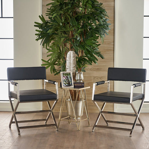 FURNITURE MARKET ALLIRA FAUX LEATHER DIRECTOR CHAIR