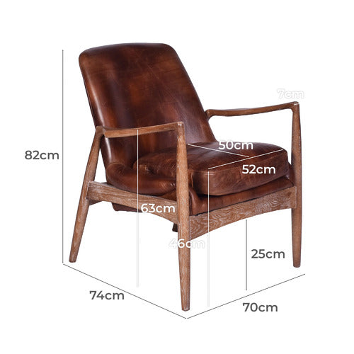 CHARTWELL HOME ALMARIO LEATHER ARMCHAIR