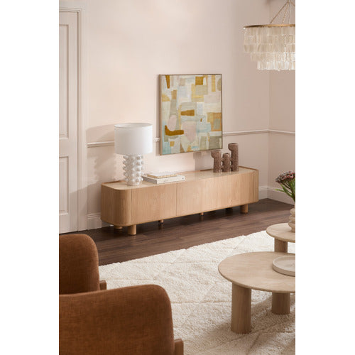 180CM PREMIUM MAGNUS TRAVERTINE STONE-TOP TV UNIT