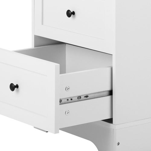 LIVING FUSION WHITE AURORA 2 DRAWER BEDSIDE TABLE