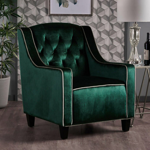 FURNITURE MARKET LARA TUFTED NEW VELVET ARMCHAIR