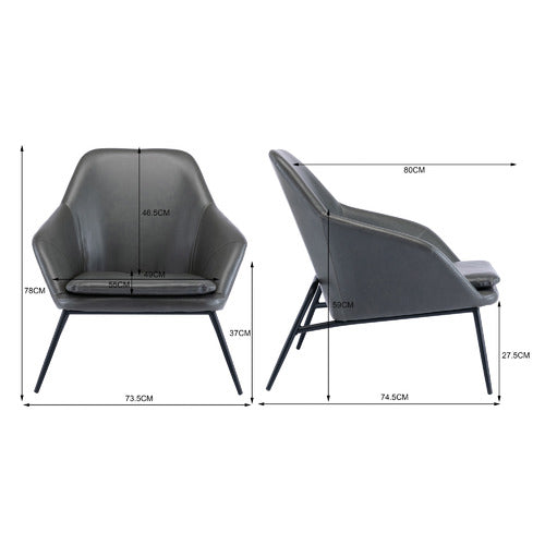 CORA HOME LIVING TALA FAUX LEATHER ARMCHAIR