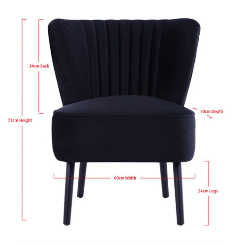 BROOKLYN AND BELLA BLACK SLIPPER CHAIR