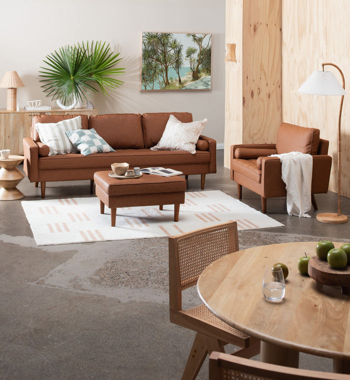 STOCKHOLM FAUX LEATHER ARMCHAIR