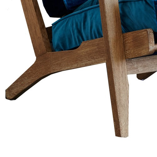 NATURALLY PROVINICIAL COILA SOLID OAK & VELVET LEISURE ARMCHAIR