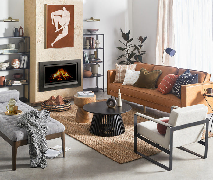 LINEA FURNITURE DARLA ROUND WOODEN COFFEE TABLE