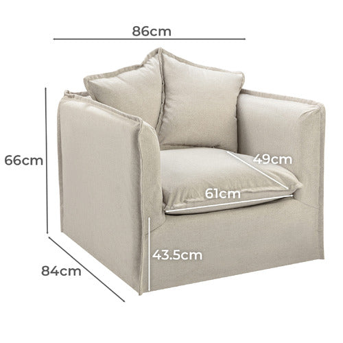 MONTAUK UPHOLSTERED SLIPCOVER ARMCHAIR