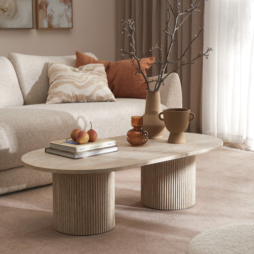 TILLY TRAVERTINE-LOOK COFFEE TABLE