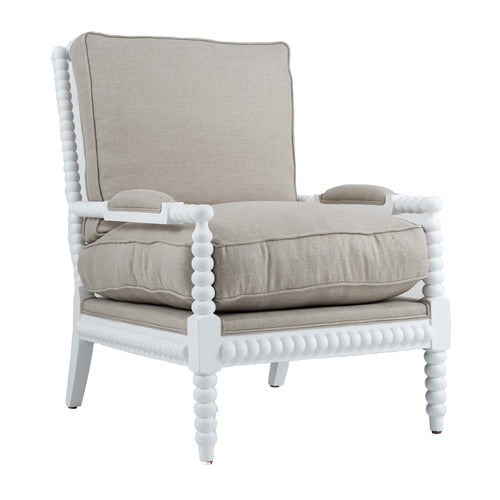 HAMILTON FURNITURE WHITE BOBBIN ARMCHAIR