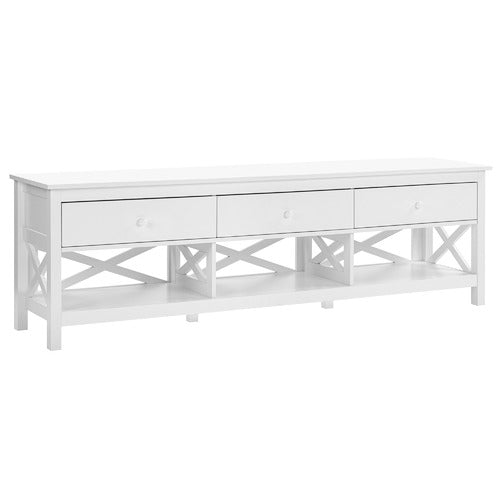 180CM WHITE NOOSA 3 DRAWER TV UNIT
