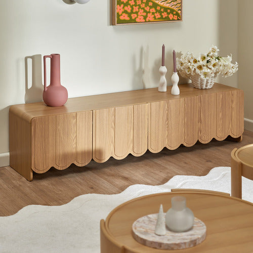 180CM FIONA SCALLOPED 4 DOOR TV UNIT