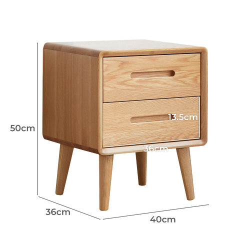 MODERN COLLECTIVE TYRONE AMERICAN OAK WOOD BEDSIDE TABLE