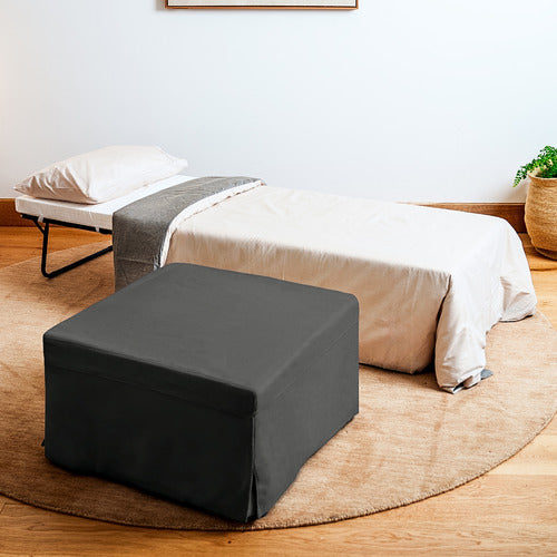 DECOR TRADERS FOLDLUX CONVERTIBLE OTTOMAN SOFA BED WITH SLIPCOVER