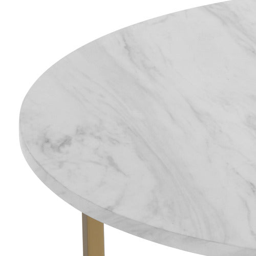 EVER DREAMING LIVING GOLDEN GAEL FAUX MARBLE COFFEE TABLE