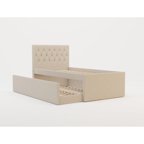 RAWSON & CO GRIFFITHS UPHOLSTERED KING SINGLE BED WITH TRUNDLE