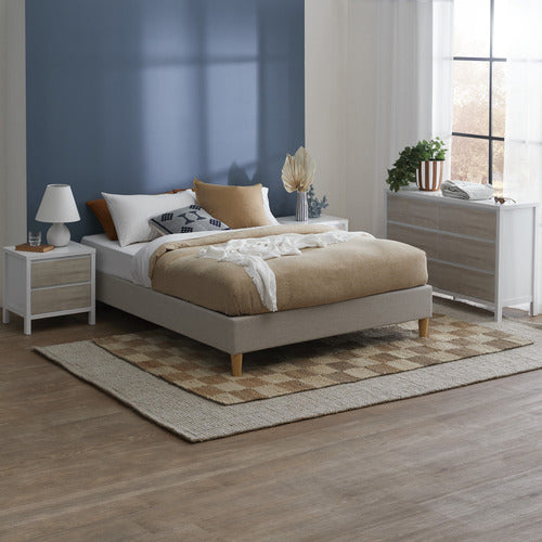 OAT WHITE CHARLOTTE BED BASE