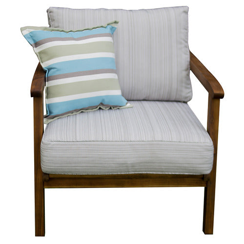 Q FURNITURE NATURAL EUCALYPTUS WOOD OUTDOOR ARMCHAIR