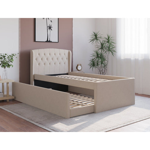 RAWSON & CO JORDANOV UPHOLSTERED KING SINGLE BED WITH TRUNDLE