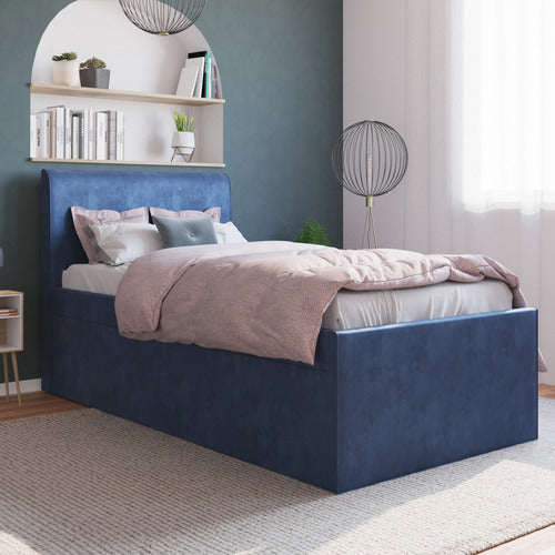 RAWSON & CO SELINA VELVET KING SINGLE BED WITH TRUNDLE