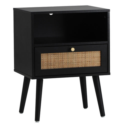LIVING FUSION BLACK ERIN BEDSIDE TABLE