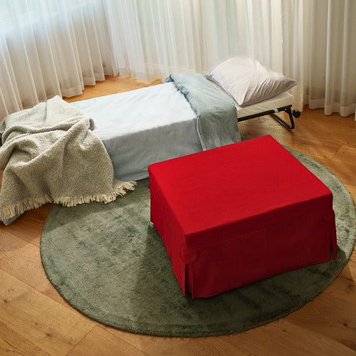 DECOR TRADERS FOLDLUX CONVERTIBLE OTTOMAN SOFA BED WITH CASTORS & SLIPCOVER