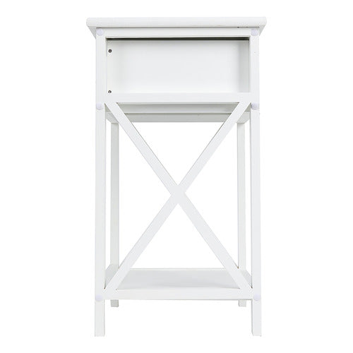 OAKLEIGH HOME WHITE JOELY BEDSIDE TABLE