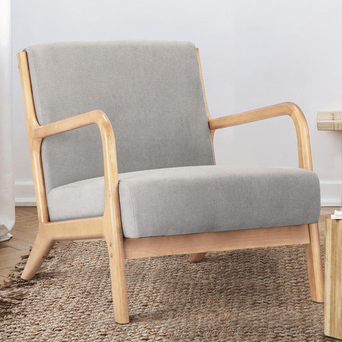 LIVING FUSION KAMDEN RUBBERWOOD ARMCHAIR