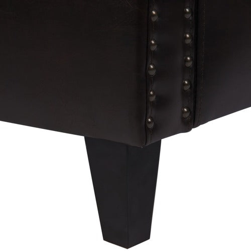 FURNITURE MARKET ELSTERNWICK FAUX LEATHER ARMCHAIR & FOOTSTOOL SET