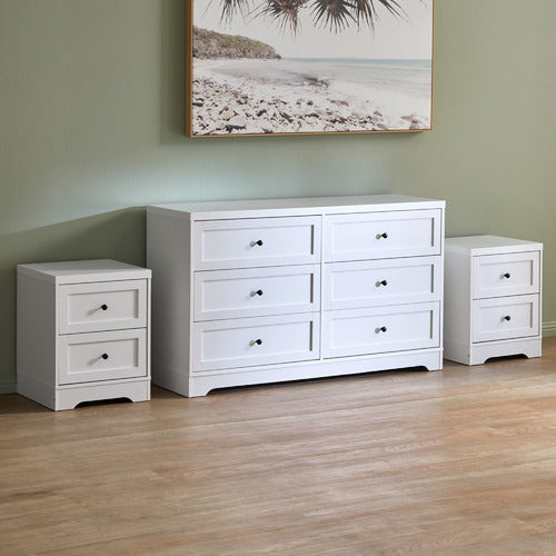 LIVING FUSION WHITE AURORA 6 DRAWER CHEST