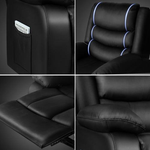 HOXTON ROOM KEHINDE FAUX LEATHER RECLINER ARMCHAIR