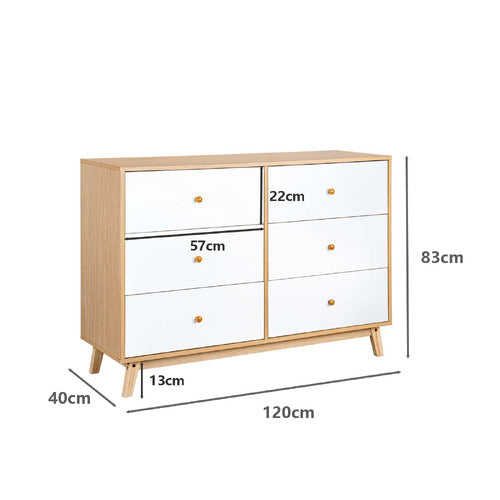EXPERT HOMEWARES DAVOR 6 DRAWER CHEST