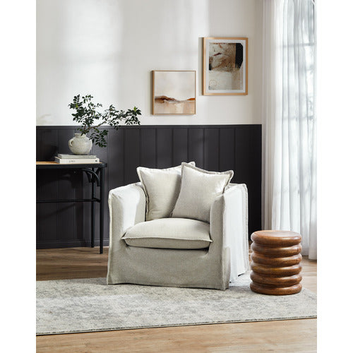 MONTAUK UPHOLSTERED SLIPCOVER ARMCHAIR