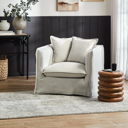 MONTAUK UPHOLSTERED SLIPCOVER ARMCHAIR