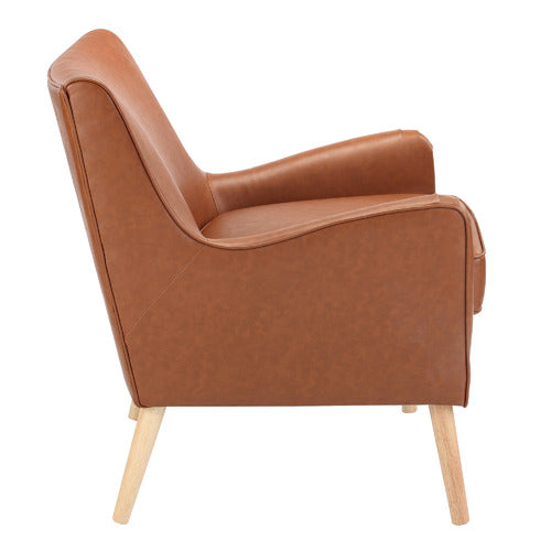 TAN SHELLEY PREMIUM FAUX LEATHER ARMCHAIR