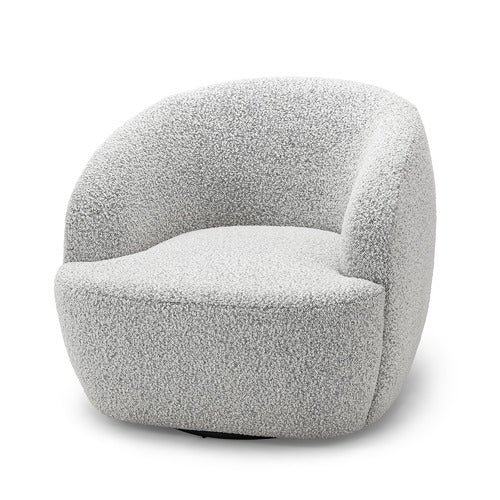 CONTINENTAL DESIGNS CREAM CUDDLE SWIVEL BOUCLE ARMCHAIR