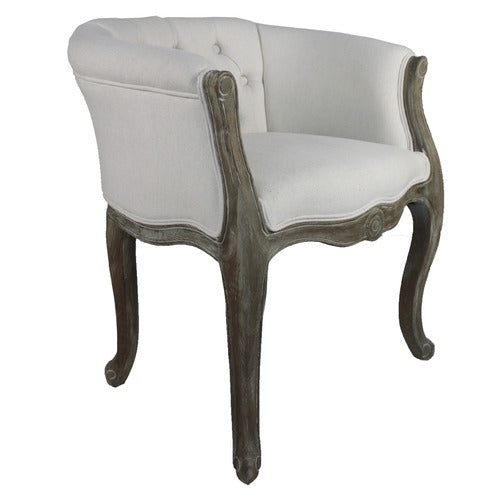 NATURALLY PROVINICIAL VIOLETTA BUTTONED LINEN TUB CHAIR